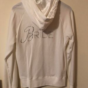 Victoria's Secret white bride zip up hoodie (M)